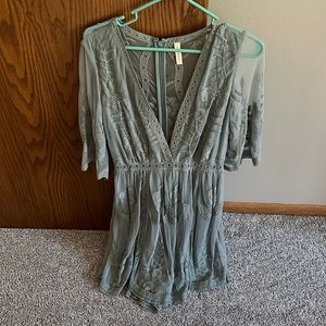 Sage green lace romper: worn once!
